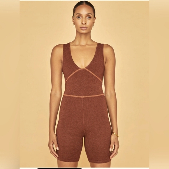 Sundry Pants - Sundry V-Neck Athletic Romper.